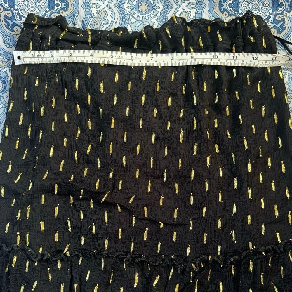 Angie Black and Gold Shimmer Mini Skirt Size M - Picture 5 of 7